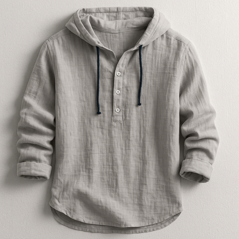 Eldora | Uomo Camicia Leggera Con Cappuccio Regolabile Grigio