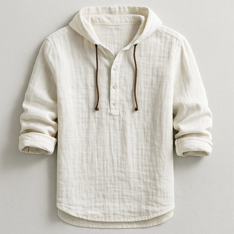 Eldora | Uomo Camicia Leggera Con Cappuccio Regolabile Bianco