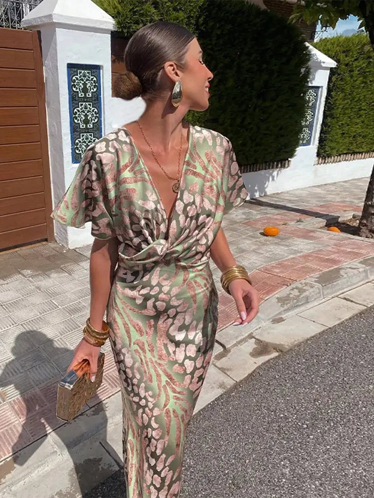 Abito Maxi Donna Scollo a V Cerimonia - Brentozzi