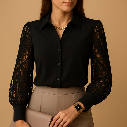 Elegante camicetta con maniche in pizzo per donna | Yara 2