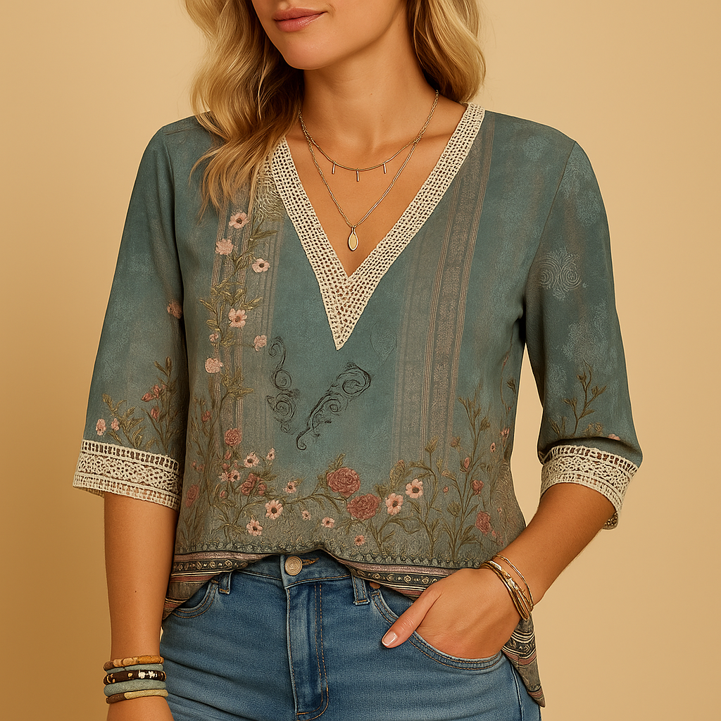 Elegante camicetta da donna dalla vestibilità aderente | Luna 2