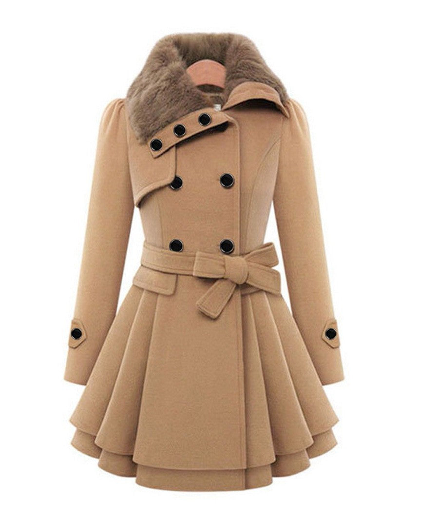 Trenchcoat Donna in Misto Lana Stile Elegante