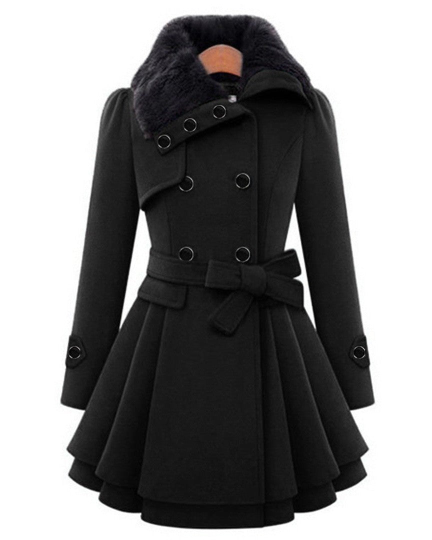 Trenchcoat Donna in Misto Lana Stile Elegante