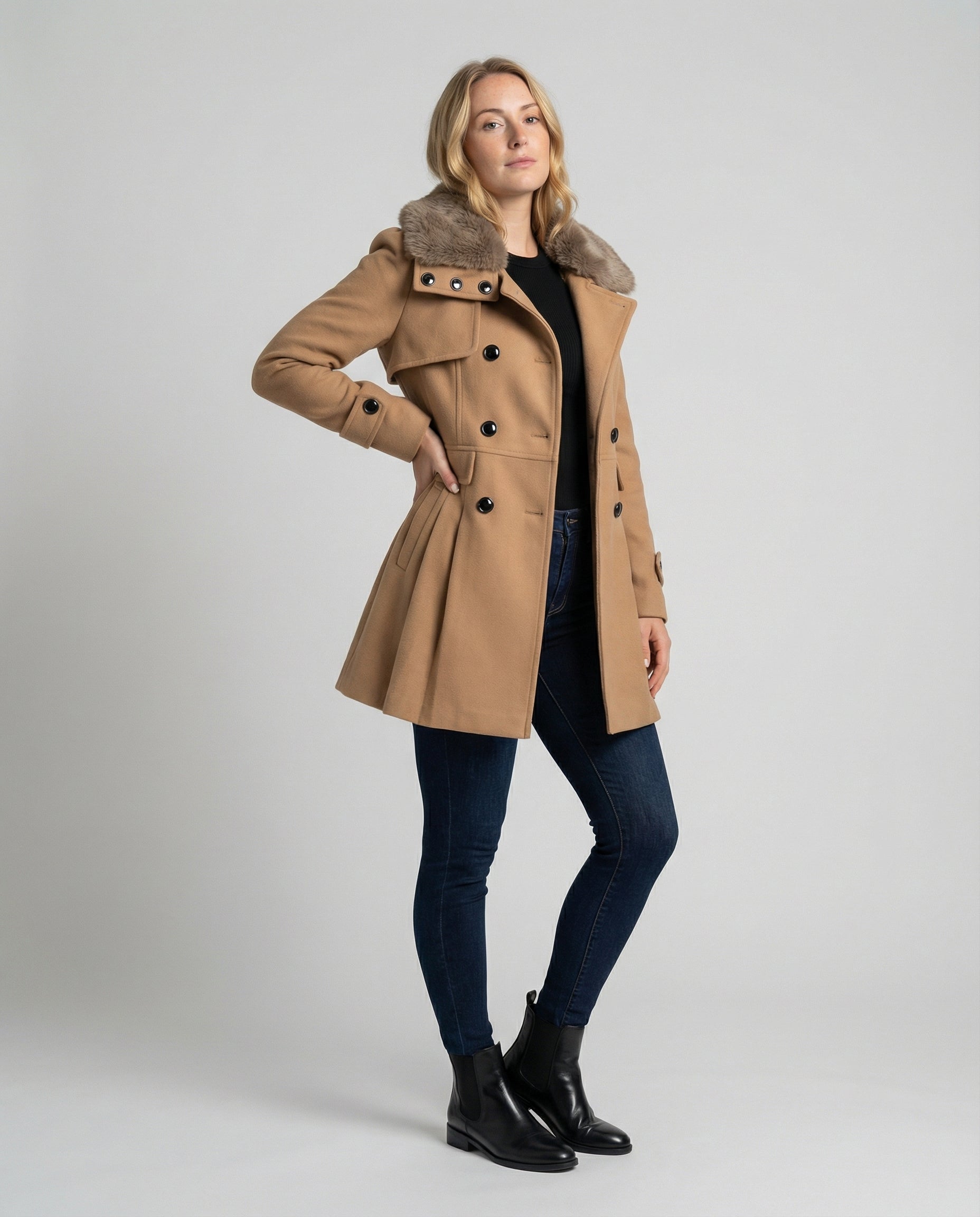Trenchcoat Donna in Misto Lana Stile Elegante - Brentozzi