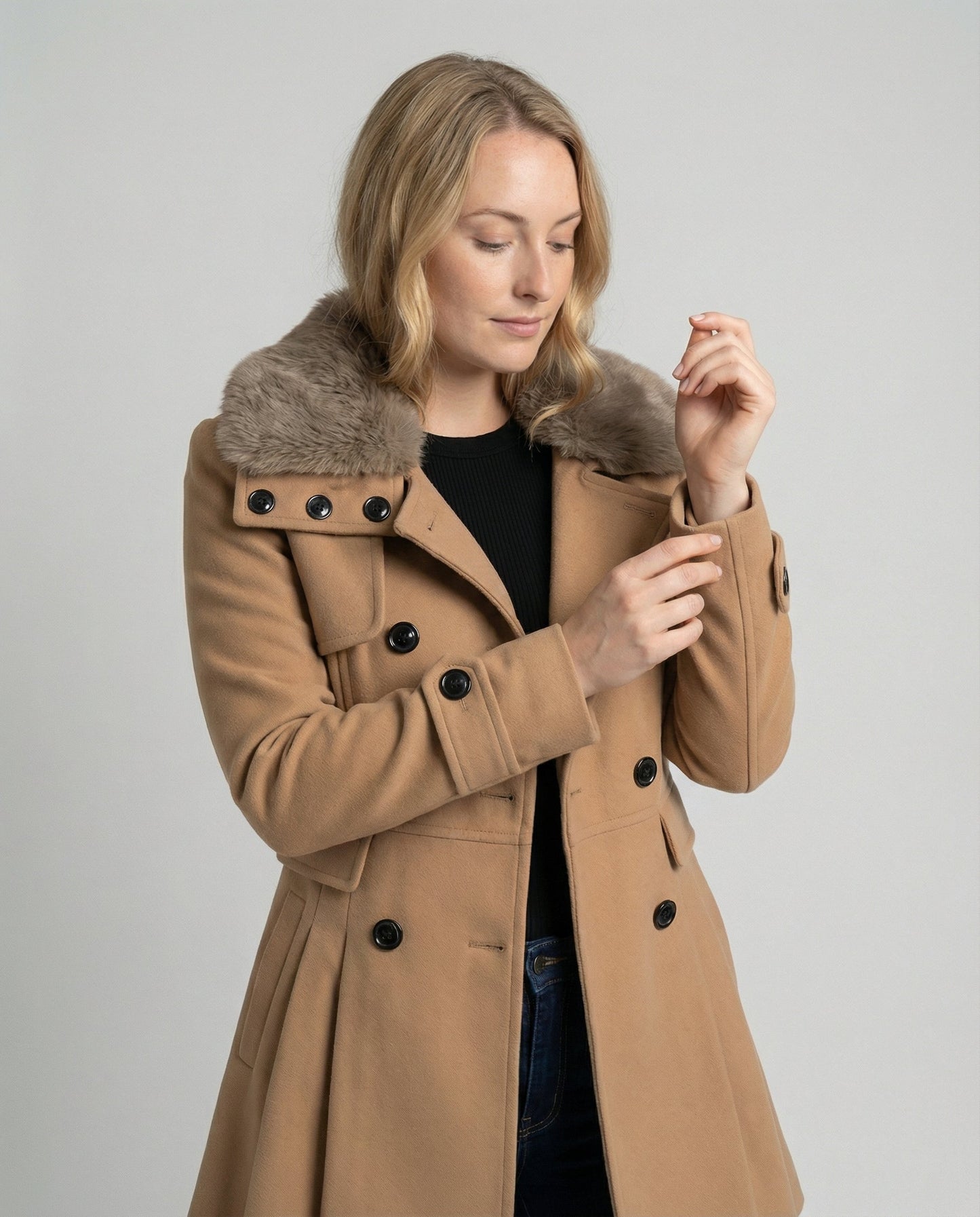 Trenchcoat Donna in Misto Lana Stile Elegante
