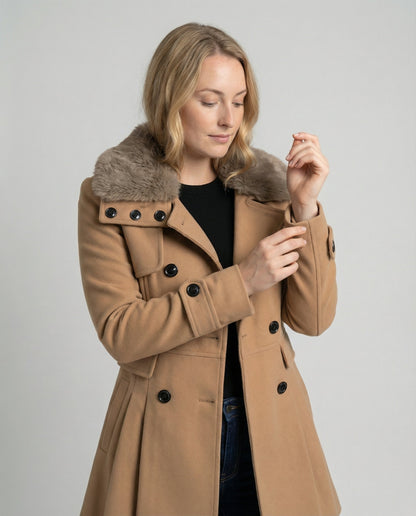 Trenchcoat Donna in Misto Lana Stile Elegante