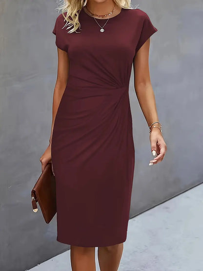 Abito Midi Donna con Fiocco Decorativo Frontale