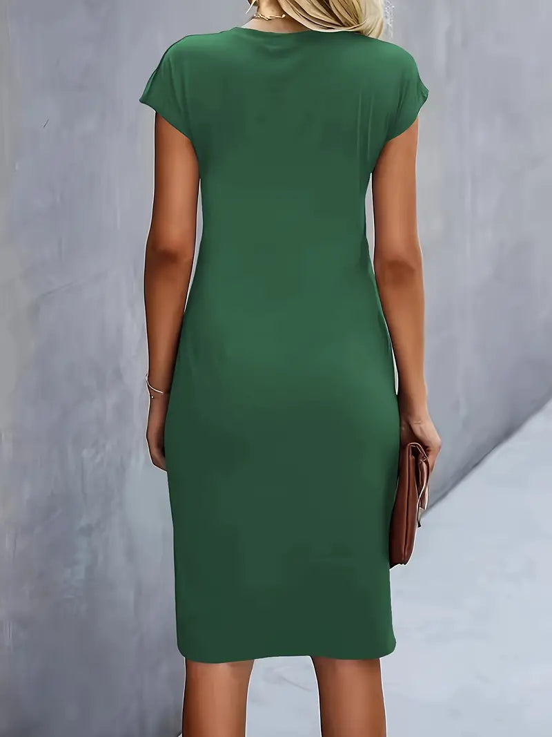 Abito Midi Donna Scollo Rotondo Cocktail