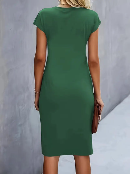 Abito Midi Donna Scollo Rotondo Cocktail