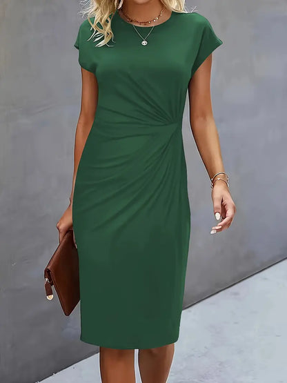 Abito Midi Donna Scollo Rotondo Cocktail
