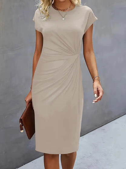 Abito Midi Donna Scollo Rotondo Cocktail