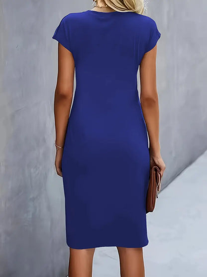 Abito Midi Donna Scollo Rotondo Cocktail
