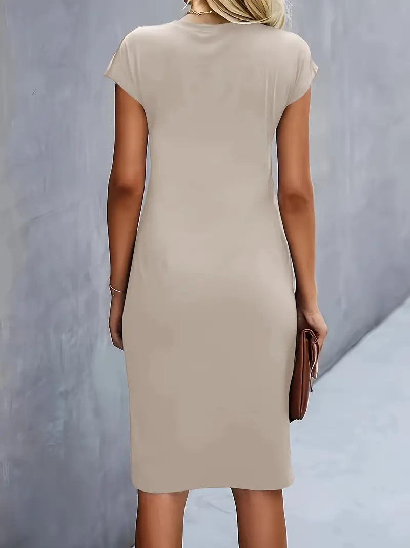 Abito Midi Donna Scollo Rotondo Cocktail