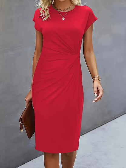Abito Midi Donna con Fiocco Decorativo Frontale
