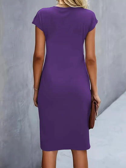 Abito Midi Donna Scollo Rotondo Cocktail