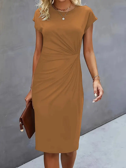 Abito Midi Donna Scollo Rotondo Cocktail