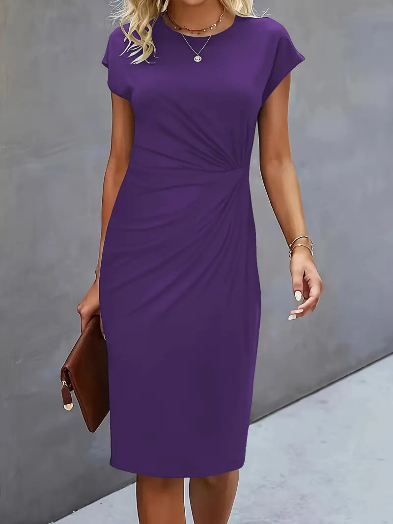 Abito Midi Donna Scollo Rotondo Cocktail