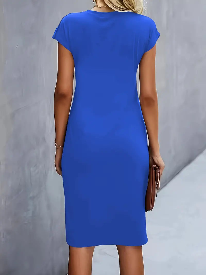 Abito Midi Donna Scollo Rotondo Cocktail