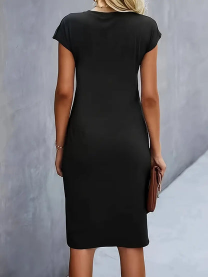Abito Midi Donna Scollo Rotondo Cocktail