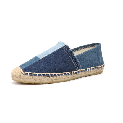 Espir | Scarpe Denim Piattaforma Patchwork Espadrillas Blu