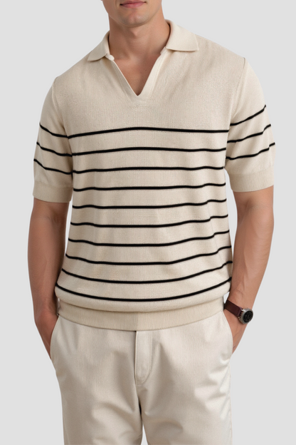 Polo Uomo a Righe Manica Corta Classico Versatile