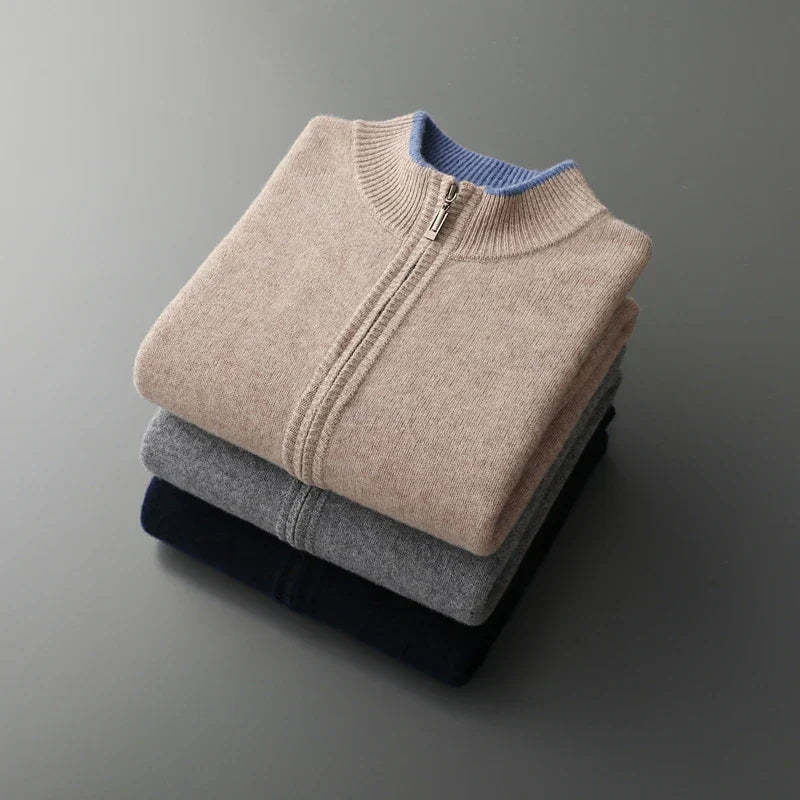 Gilet Uomo in Cashmere con Zip e Vestibilità Elegante