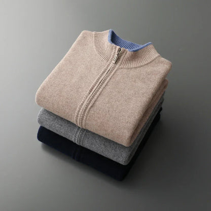 Gilet Uomo in Cashmere con Zip e Vestibilità Elegante