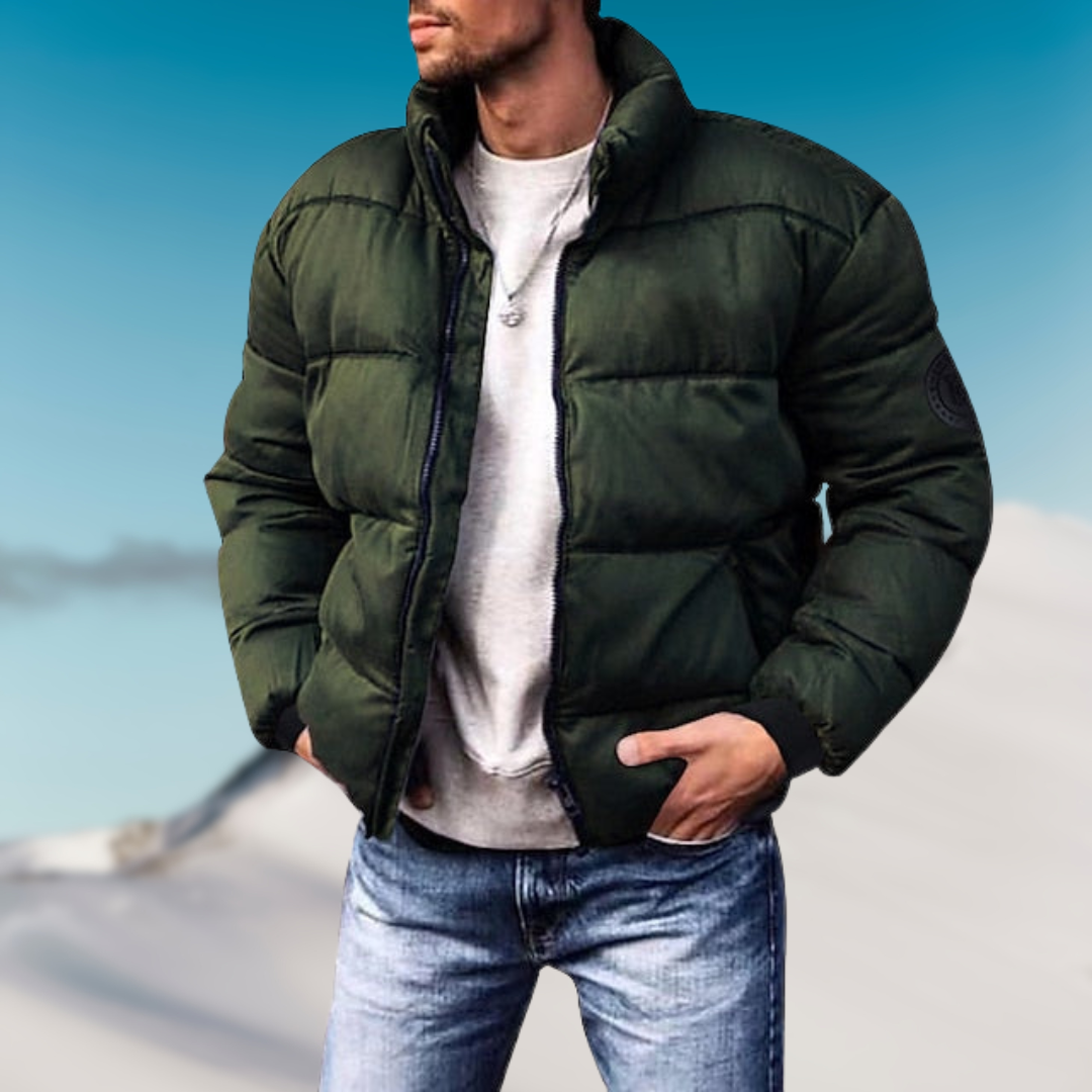 Giacca Piumino Uomo Superficie Liscia Linee Pulite