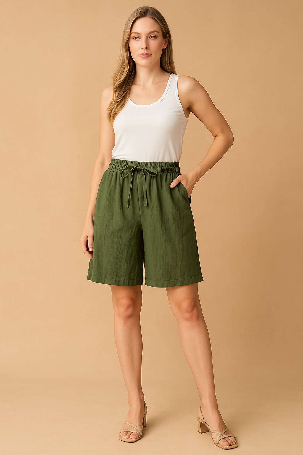 FINA | Pantaloncini larghi con cintura in vita 9