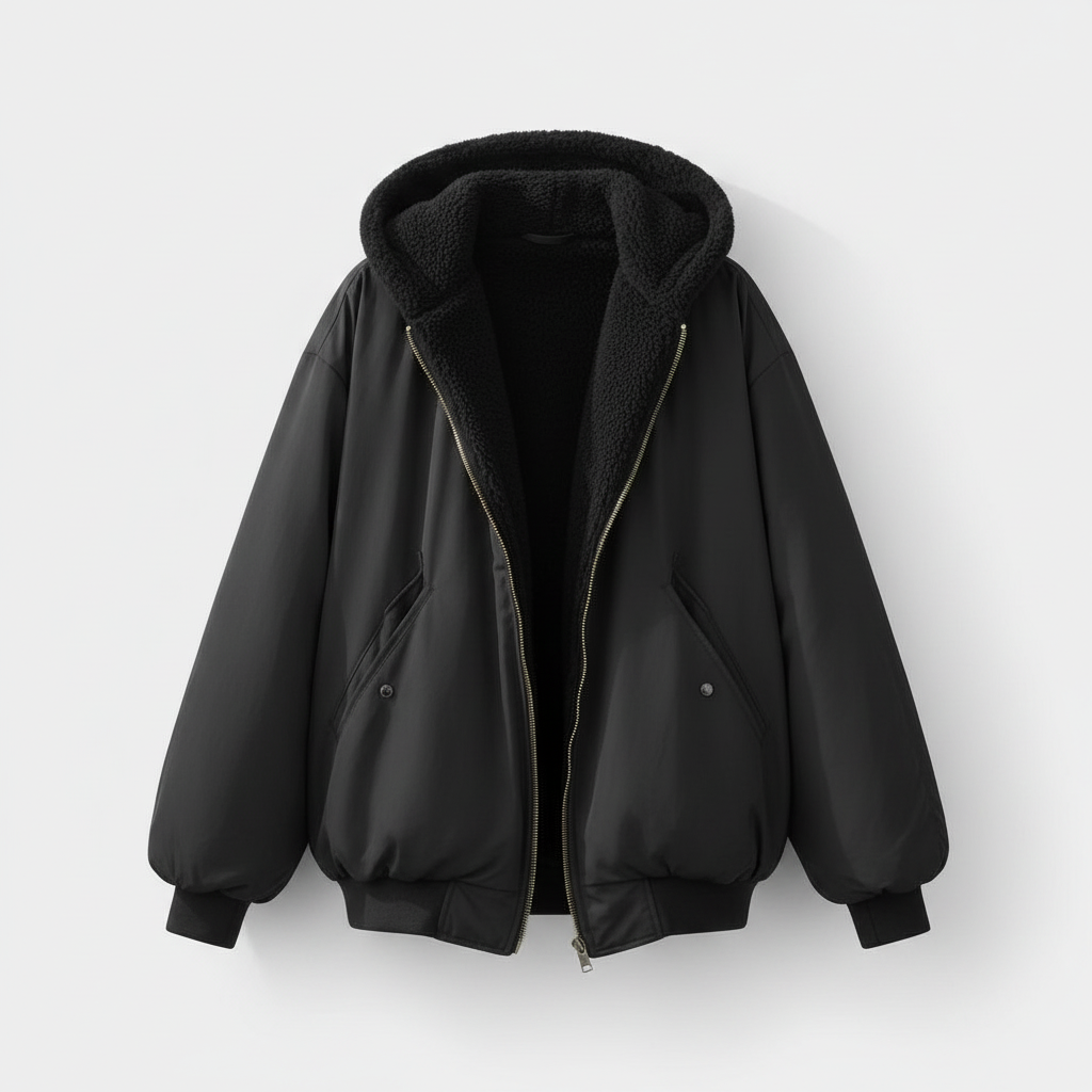 Giacca Invernale Donna Oversize Calda Comfort Effetto Pile