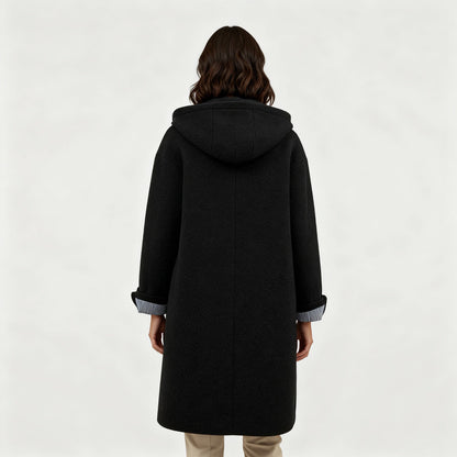 Cappotto Donna Lungo con Cappuccio Linee Pulite