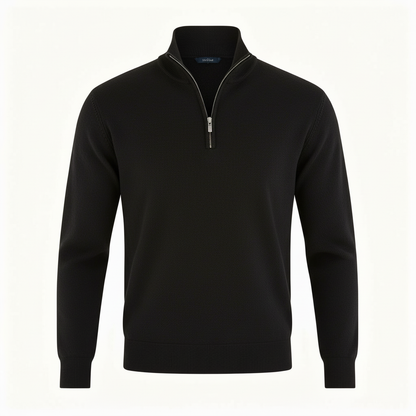 Maglione Uomo Scollo a V con Zip Dettaglio