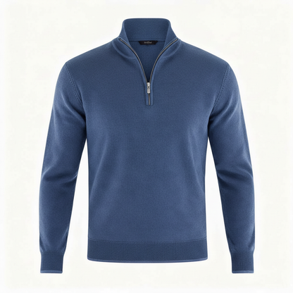 Maglione Uomo Scollo a V con Zip Dettaglio