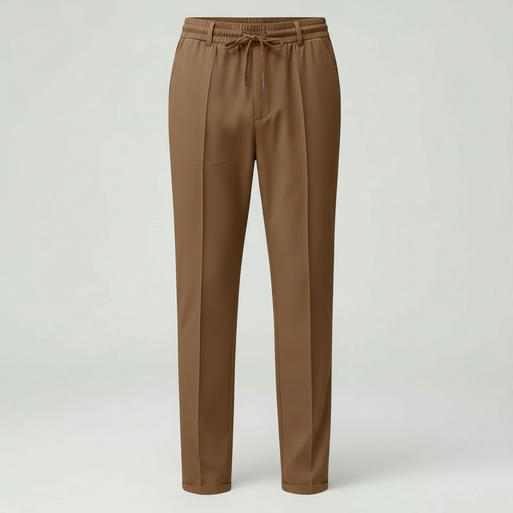Pantaloni Uomo Vestibilità Dritta con Vita Elastica