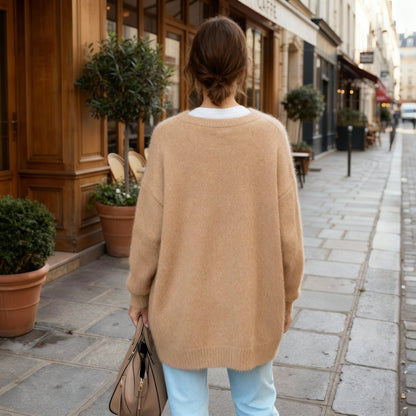 Cardigan Donna Aperto in Maglia con Bordo Rifinito Uniforme