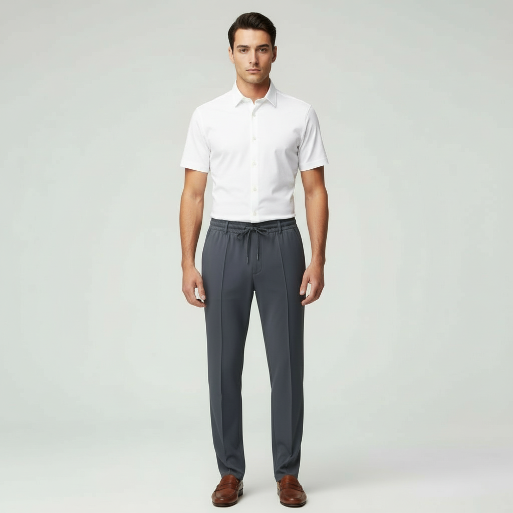 Pantaloni Uomo Vestibilità Dritta con Vita Elastica - Brentozzi