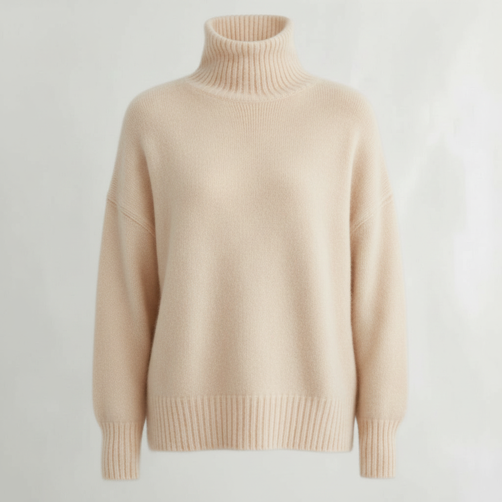 Maglione Donna in Lana Collo Alto Vestibilità Dritta