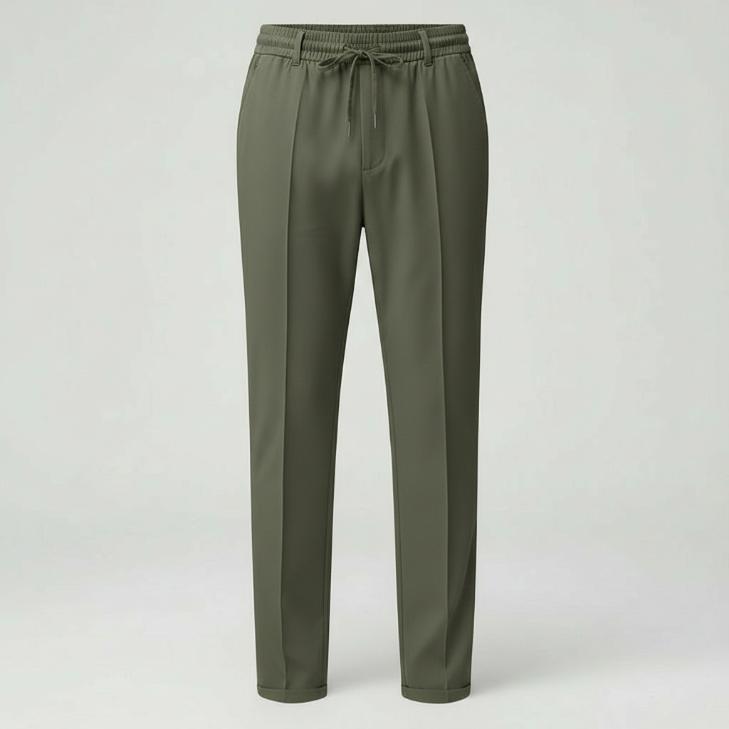 Pantaloni Uomo Vestibilità Dritta con Vita Elastica
