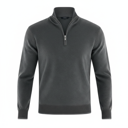Maglione Uomo Scollo a V con Zip Dettaglio