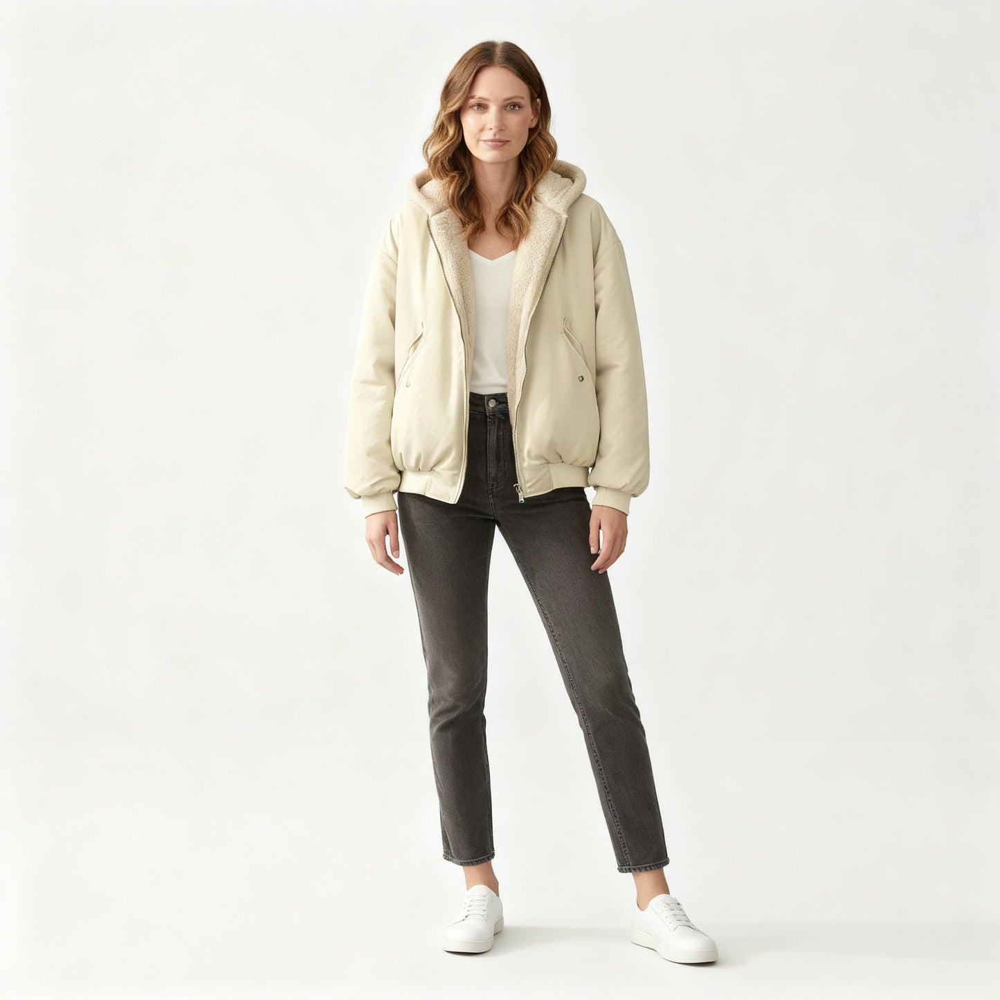 Giacca Donna Oversize Imbottita con Cuciture Decorative