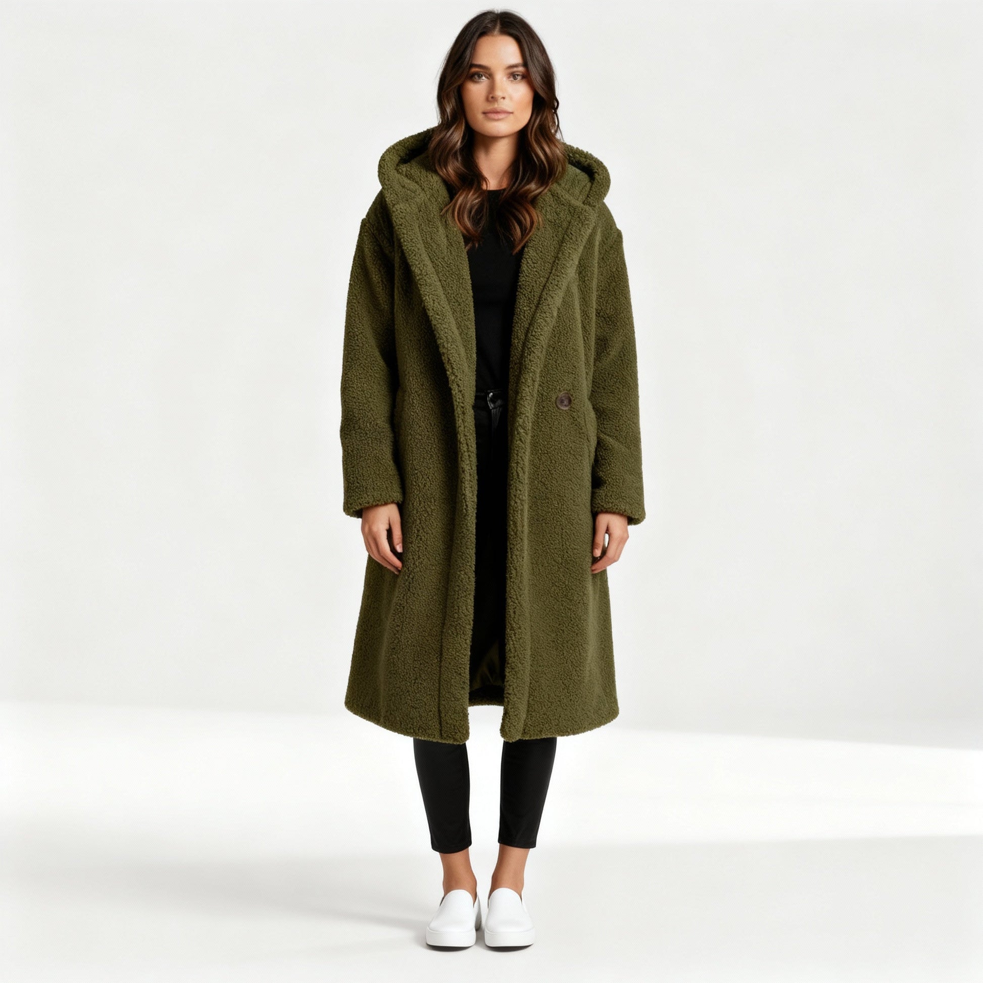 Cappotto Lungo Uomo in Tessuto Morbido con Cappuccio - Brentozzi