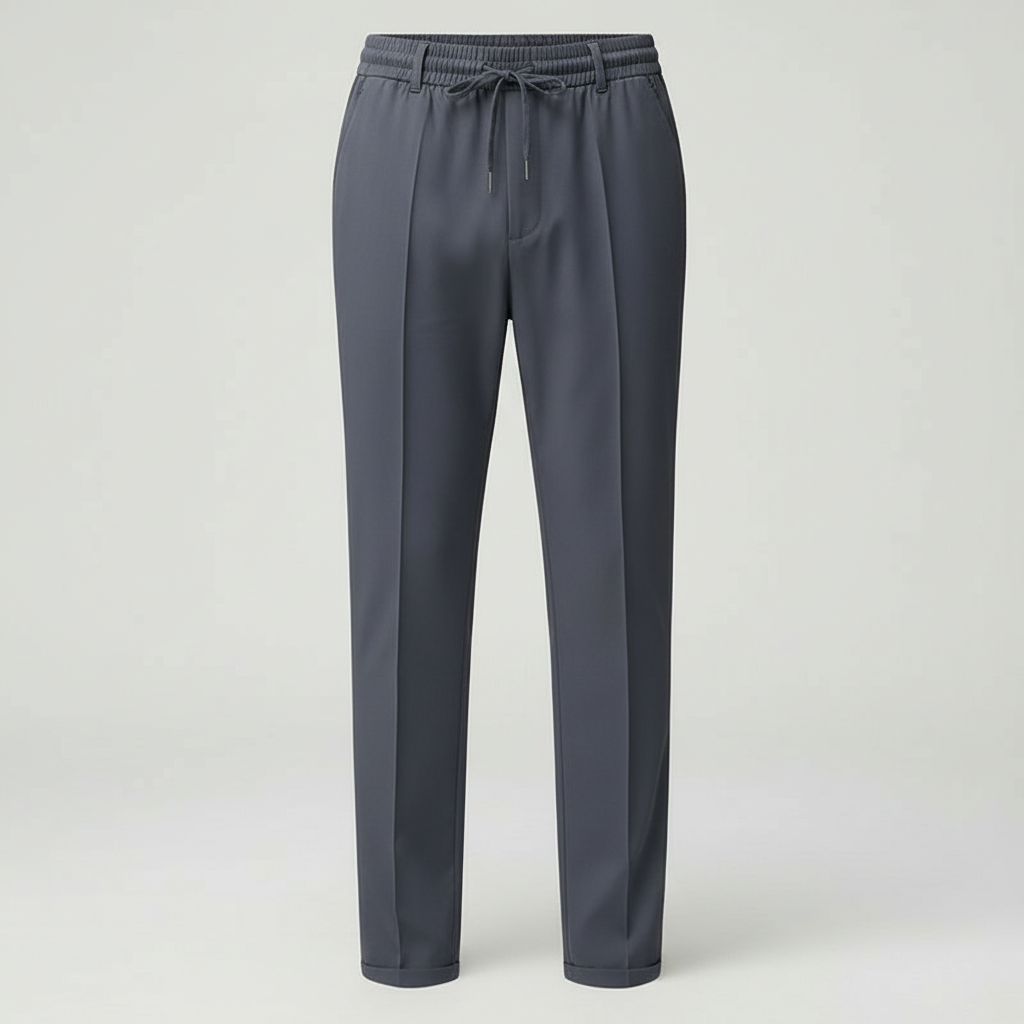 Pantaloni Uomo Vestibilità Dritta con Vita Elastica