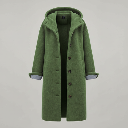 Cappotto Donna Lungo con Cappuccio Linee Pulite