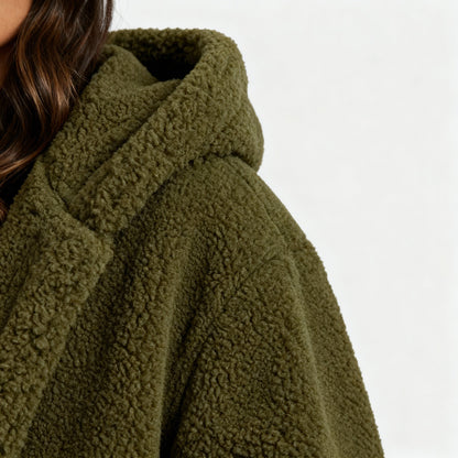 Cappotto Lungo Uomo in Tessuto Morbido con Cappuccio