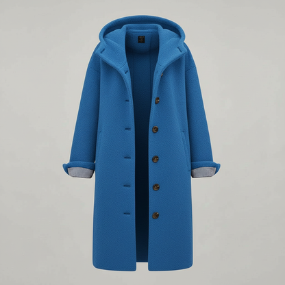 Cappotto Donna Lungo con Cappuccio Linee Pulite