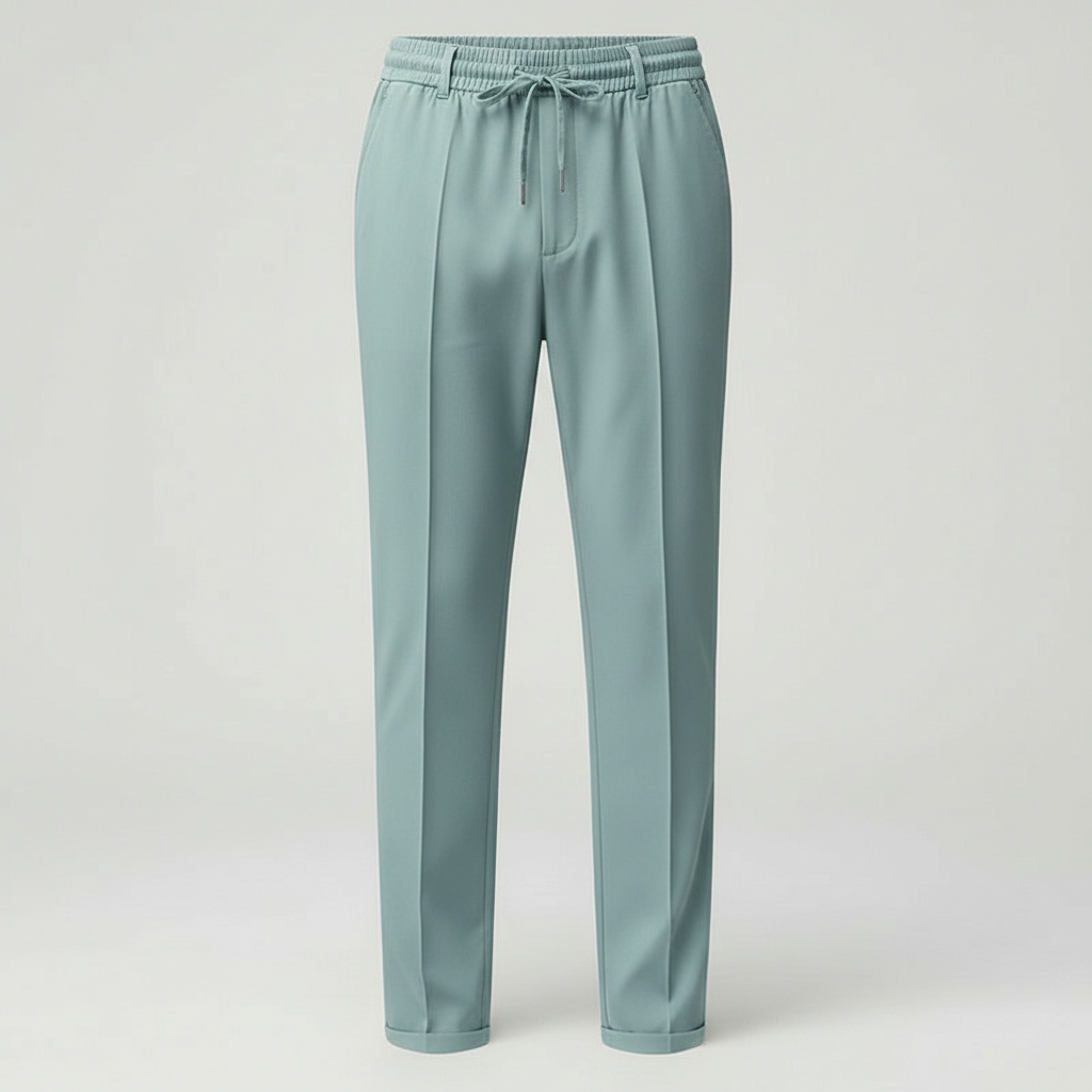 Pantaloni Uomo Vestibilità Dritta con Vita Elastica