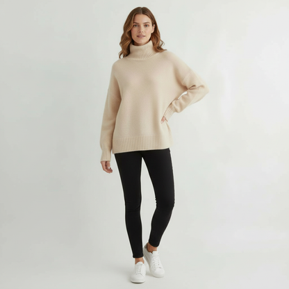 Maglione Donna in Lana Collo Alto Vestibilità Dritta