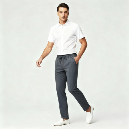 Pantaloni Uomo Vestibilità Dritta con Vita Elastica