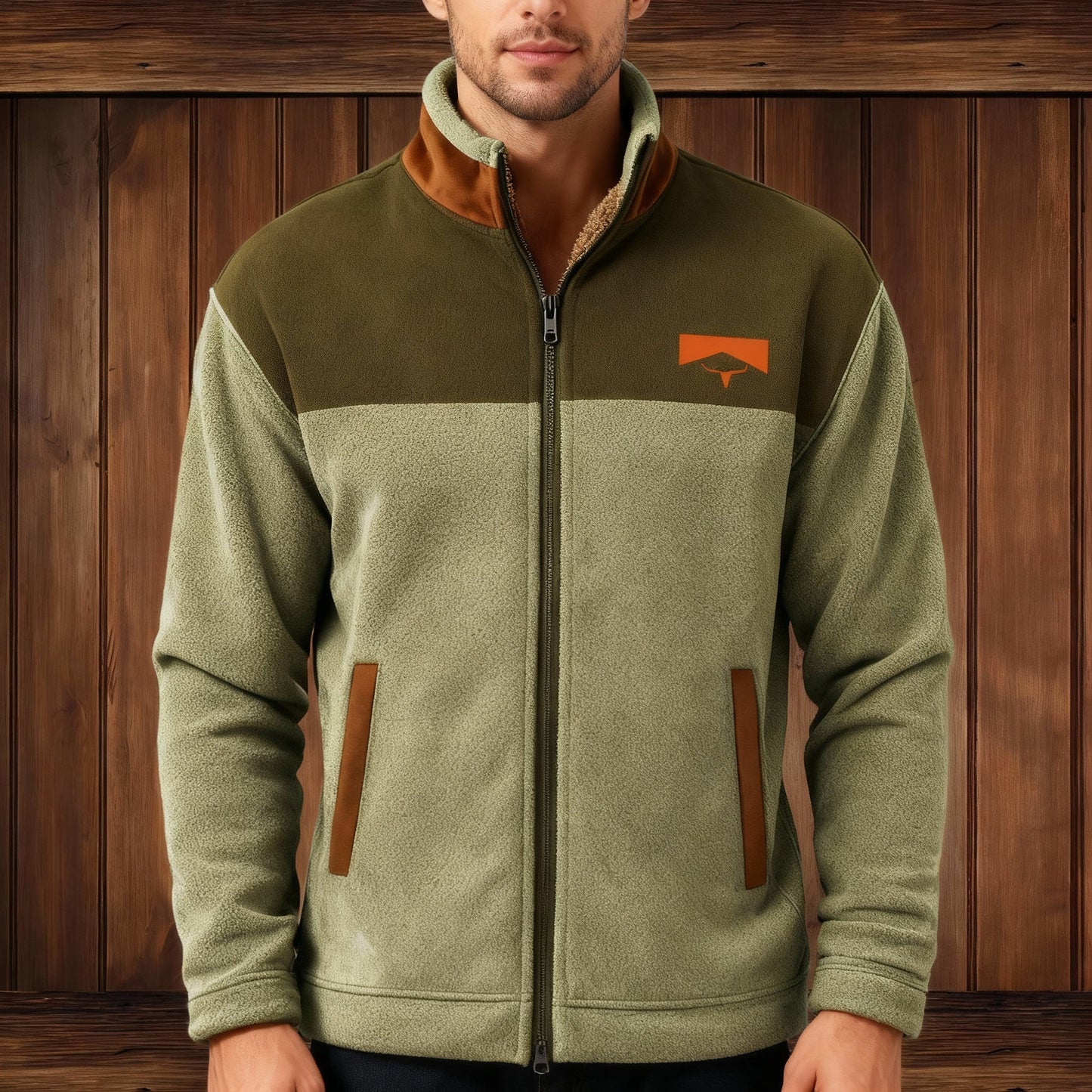 Giacca Uomo con Zip Intera e Colletto Risvoltato