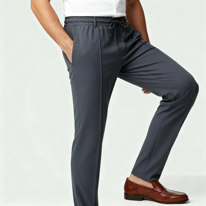 Pantaloni Uomo Vestibilità Dritta con Vita Elastica